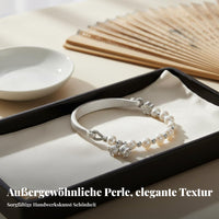 Half Bangle Half Chain Bracelet Chinese Aesthetic Lily of the Valley Pearl