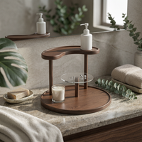 Three-Tier Desktop Storage Rack Compact Round Base Storage Rack Space Saving