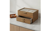 3-Tier Jewelry Organizer Gold Color Handle Drawer Jewelry Storage Box for Vanity