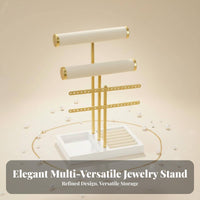 Crossbar Jewelry Stand Detachable Design 3 Tier T Bar Jewelry Stand Necklace and Earring Holder Space Saving for Women