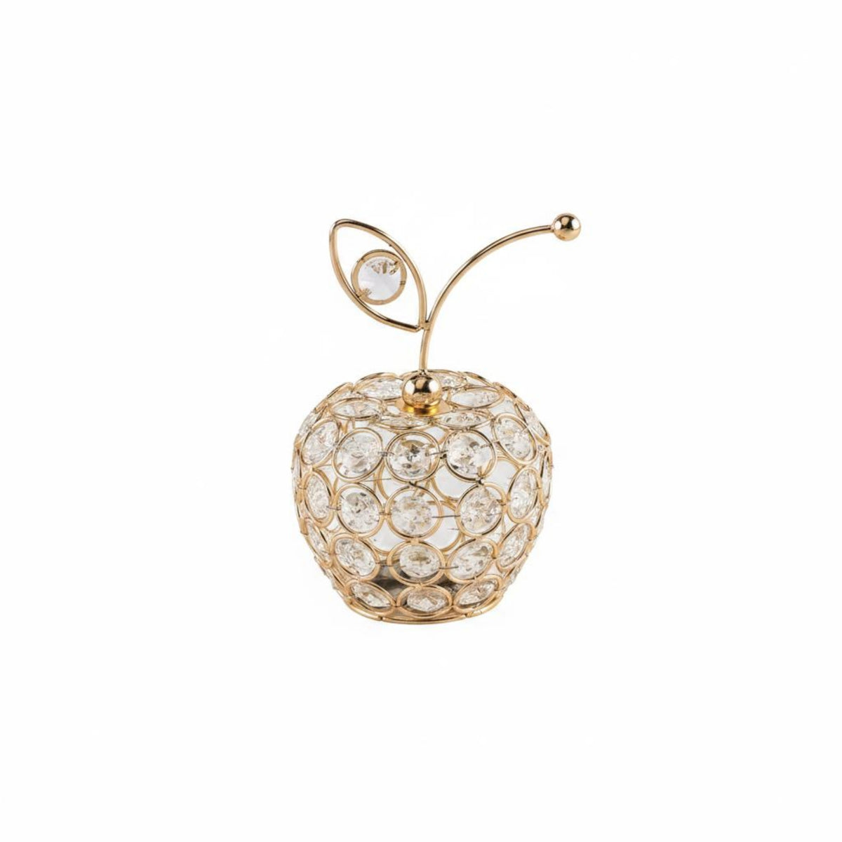 3 Pieces Crystal Pineapple Ornament Gift Idea Home Decor Gold-Tone for Wedding