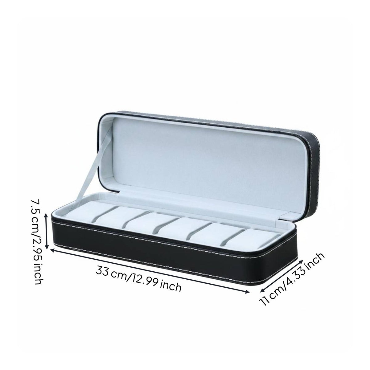 PU Leather Watch Box Easy to Carry Accessory Storage Soft Inner Soft Lining