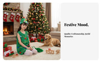 Christmas Tree Dress Set stellar Headband Included Christmas Tree Costume for Girls
