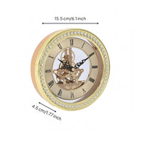 Wall Timepiece Crystal-Studded Roman Numeral Wall Timepiece Gold-Toned
