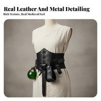 Laced protective Girdle Nordic Design Lace-up Corset Belt Retro Look for Rolerole-participants