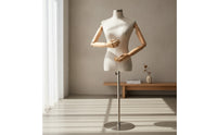 Half-Body Mannequin with Articulated Arms Sturdy textileCovered Dress Form with Metal Base Stable Mannequin Torso for Retail Shops