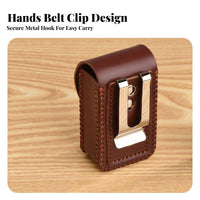 Hands-Effortless Leather Folding Glasses Case Compact Belt Clip Eyeglass Case Safeguarding for Adults, Seniors, Daily Use, Outdoor, Outdoors