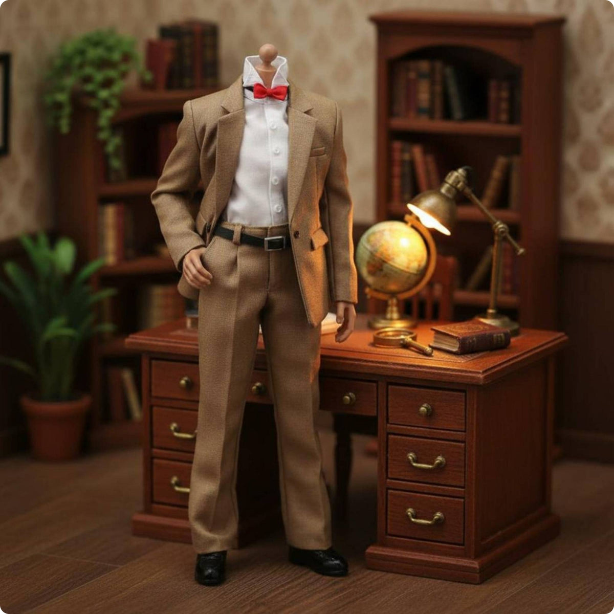 1:6 Scale Doll Suit Bow Tie Action Figure Clothing Set Dark Belt Toy Apparel