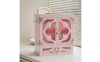Makeup Organizer Mirror Large Capacity Makeup Storage Cabinet Vintage Cosmetic Box for Women, Girls, Dressing Room, Bedroom