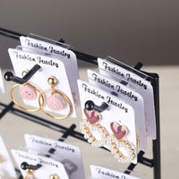 Earring Display Rack Large Capacity Wood Base Jewelry Tree Minimalist Design