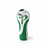 Green and White Golf Club Head Cover Black Tab Sports Gear for Golfers
