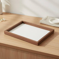 Walnut Wood Grain Organizer Dustproof Glass Lid Jewelry Organizer Jewelry Storage Container Elegant Design