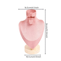 Necklace Display Bust Rose Retail Fixture Wood Base for Countertop