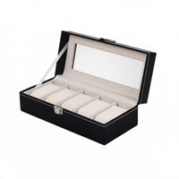 Multi-Compartment Watch Holder Clear View Lid Glass Top Watch Collection Box Individual Accessory Storage Dustproof Removable