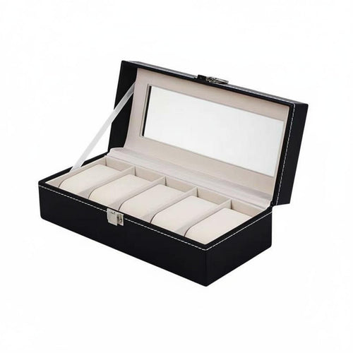Multi-Compartment Watch Holder Clear View Lid Glass Top Watch Collection Box Individual Accessory Storage Dustproof Removable
