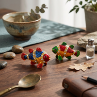 Fish Jewelry Box Enamelled Desk Decor Miniature for Desktop