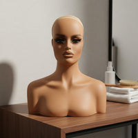 Realistic Mannequin Head Hairpiece Display Head Life Size for Salon Owners, Hair Stylists, Studio