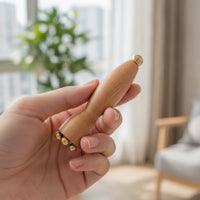 Wooden Facial Massager with Brass Tips Smooth for Self-Care
