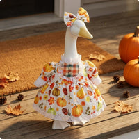 Thanksgiving Goose Outfit Lace Collar Porch Goose Outfit Puff Sleeves