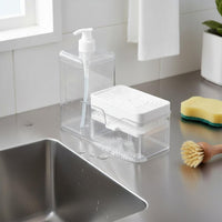 2 Pieces Press Soap Dispenser Transparent Body Bathroom Storage for Sink