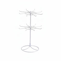 2 Tier Rotating Jewelry Stand Detachable Metal Necklace Hanger Easy Assembly