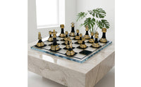 Chess Set with Board Decorative Chess Set Chessboard Glossy Lustrous for Adults, Study, Living Room