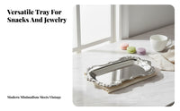 European Design Dessert Plate Mirror Finish Stainless Steel Serving Platter