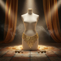 Gilded Medallion Belly Dance Belt Makes Clear Sound Metal Belly Dance Waist Belt