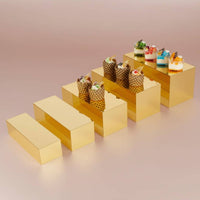 5 Pieces 5 Piece Buffet Display Set Multipurpose Acrylic Display Riser Set Mirrored Food Riser Easy Cleaning & Maintenance