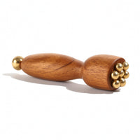Facial Massager with Brass Beads Handheld Massage Tool with Acupressure Side