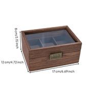 Wooden Watch Box Compartmented Watch Display Box Metal Latch