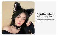 2 Pieces feline haural featureing appendages and chime Collar Set Cute Design Hair Decoration for Party-Goers