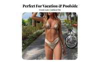 Alluring Design High Waist Triangle Bikini Stretchy Material Triangle Bikini Set Soft & Breathable for Young Adults, Teens, Beach, Summer