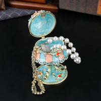Table Lamp Jewelry Box Ornamental Finial Enamel Jewelry Box Collectible