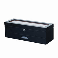 Watch and Jewelry Box Wood Grain Wooden Watch Box Clear Viewing Window