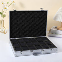 Aluminum Watch Briefcase Lockable Watch Travel Carrying Case Accessory Organizer Rigid-Shell Protection Long-Lasting Handle