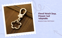 Coral Flower Snap Hook, Metal Connector, Purse Strap Mount Hook, DIY Bag Accessories, Hanging Crafts, Replacement Clasp