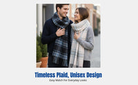 Plaid Scarf, Thickened Autumn Winter Wrap, Soft Cashmere Feel, Unisex, Korean Style, Large Rectangle