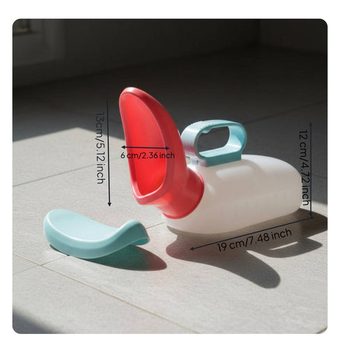 Soft Spout Urinal with Lid Bedridden Urine Jug Portable for Nighttime