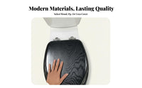 Easy to Install Replacement Toilet Seat Long-Lasting Wooden Toilet Seat Waterproof Bathroom Accessory Heavy Duty for Homeowners, Adults, DIY Enthusiasts, Restroom, Powder Room, Home, Hotel