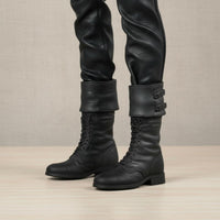 1/6 Scale Long Boots Tall Shaft laced Boots Dark Finish Footwear
