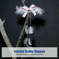Feather Hair Clip, Traditional Chinese Victorian Headpiece, Long Ribbon, Handmade Sweet Hair Accessory