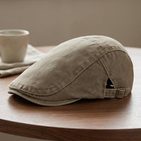 Vintage Washed Flat Cap Casual Newsboy Cap Versatile Headwear for Men, Women, Spring, Summer