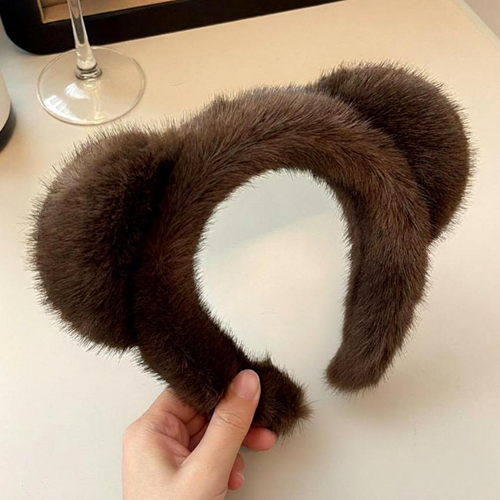 Women's Plush Teddy Headband Elastic Comfortable Decorative