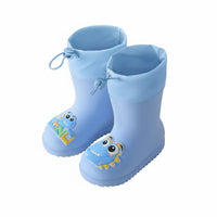 Children's Rain Boots Lightweight Kids' Rubber Boots Drawstring Top