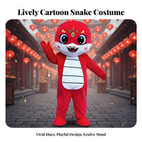 New Year Cartoon Snake Mascot Costume, Zodiac Snake Plush Outfit, Event Performance Prop