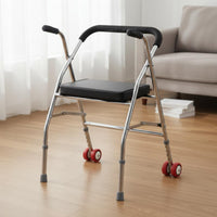 Rollator Mobility Aid Foldable Wheeled Mobility Aid Anti-Slip Handles