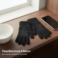 Two-Finger Exposed Gloves 2-in-1 Versatility Warm Tap Screen Gloves Knitted Hand Coverings Winter Accessory for Commuters