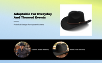 Wool cowboy hat, wide brim, unisex