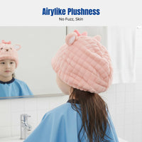 Kids Hair Drying Cap, Super Absorbent Quick Dry Towel, Cartoon Animal Design, Soft Microfiber, Parent-Child, Adult Use